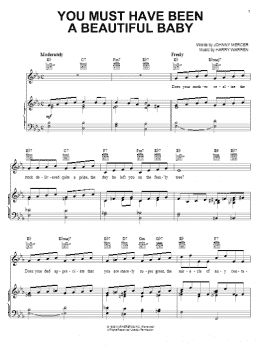 page one of You Must Have Been A Beautiful Baby (Piano, Vocal & Guitar Chords (Right-Hand Melody))