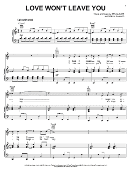 page one of Love Won't Leave You (Piano, Vocal & Guitar Chords (Right-Hand Melody))