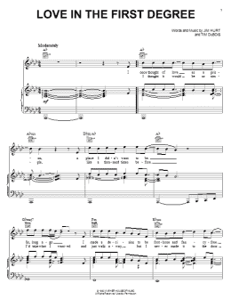 page one of Love In The First Degree (Piano, Vocal & Guitar Chords (Right-Hand Melody))