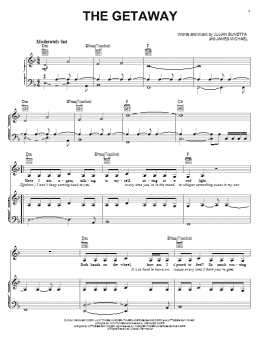 page one of The Getaway (Piano, Vocal & Guitar Chords (Right-Hand Melody))