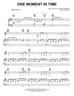 page one of One Moment In Time (Piano, Vocal & Guitar Chords (Right-Hand Melody))