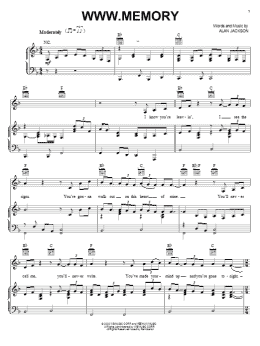 page one of www.memory (Piano, Vocal & Guitar Chords (Right-Hand Melody))