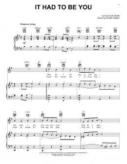 page one of It Had To Be You (Piano, Vocal & Guitar Chords (Right-Hand Melody))
