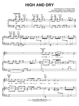 page one of High And Dry (Piano, Vocal & Guitar Chords (Right-Hand Melody))