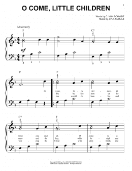 page one of O Come, Little Children (Big Note Piano)