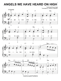page one of Angels We Have Heard On High (Big Note Piano)