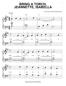page one of Bring A Torch, Jeannette, Isabella (Big Note Piano)