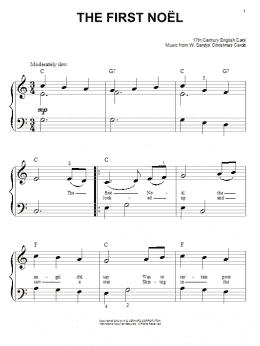 page one of The First Noel (Big Note Piano)