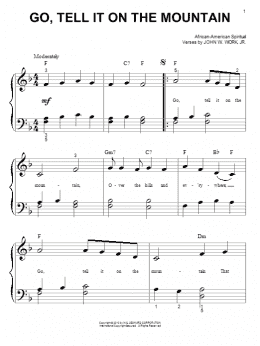 page one of Go, Tell It On The Mountain (Big Note Piano)
