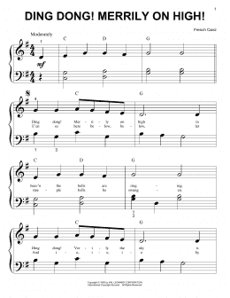page one of Ding Dong! Merrily On High! (Big Note Piano)