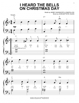 page one of I Heard The Bells On Christmas Day (Big Note Piano)