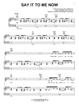 page one of Say It To Me Now (Piano, Vocal & Guitar Chords (Right-Hand Melody))