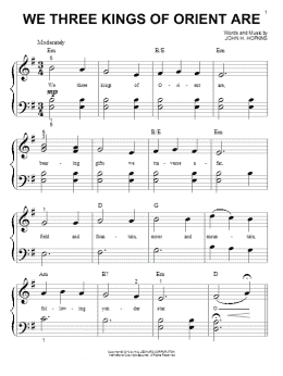 page one of We Three Kings Of Orient Are (Big Note Piano)