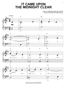 page one of It Came Upon The Midnight Clear (Big Note Piano)