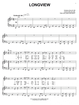 page one of Longview (Piano, Vocal & Guitar Chords (Right-Hand Melody))