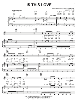 page one of Is This Love (Piano, Vocal & Guitar Chords (Right-Hand Melody))