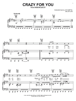 page one of Crazy For You (Piano, Vocal & Guitar Chords (Right-Hand Melody))