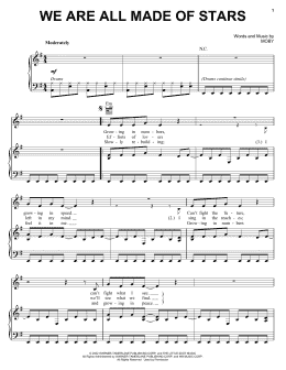 page one of We Are All Made Of Stars (Piano, Vocal & Guitar Chords (Right-Hand Melody))