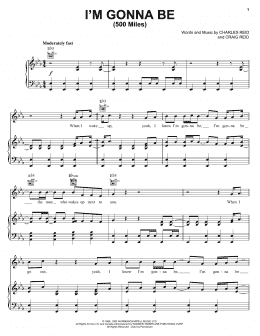page one of I'm Gonna Be (500 Miles) (Piano, Vocal & Guitar Chords (Right-Hand Melody))