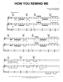page one of How You Remind Me (Piano, Vocal & Guitar Chords (Right-Hand Melody))