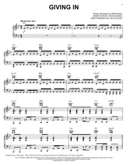 page one of Giving In (Piano, Vocal & Guitar Chords (Right-Hand Melody))
