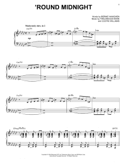 page one of 'Round Midnight (Piano, Vocal & Guitar Chords (Right-Hand Melody))