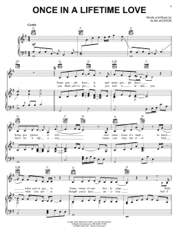 page one of Once In A Lifetime Love (Piano, Vocal & Guitar Chords (Right-Hand Melody))