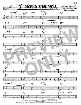page one of I Cried For You (Real Book – Melody & Chords – C Instruments)