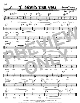 page one of I Cried For You (Real Book – Melody, Lyrics & Chords)