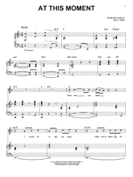page one of At This Moment (Piano & Vocal)