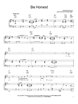 page one of Be Honest (Piano, Vocal & Guitar Chords (Right-Hand Melody))