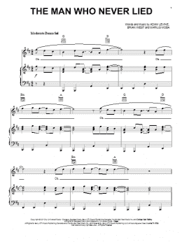 page one of The Man Who Never Lied (Piano, Vocal & Guitar Chords (Right-Hand Melody))