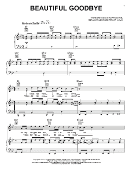 page one of Beautiful Goodbye (Piano, Vocal & Guitar Chords (Right-Hand Melody))