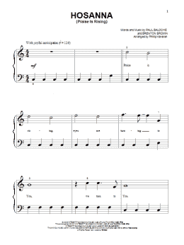 page one of Hosanna (Praise Is Rising) (Beginning Piano Solo)