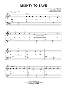 page one of Mighty To Save (Beginning Piano Solo)