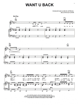page one of Want U Back (Piano, Vocal & Guitar Chords (Right-Hand Melody))