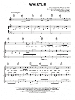 page one of Whistle (Piano, Vocal & Guitar Chords (Right-Hand Melody))