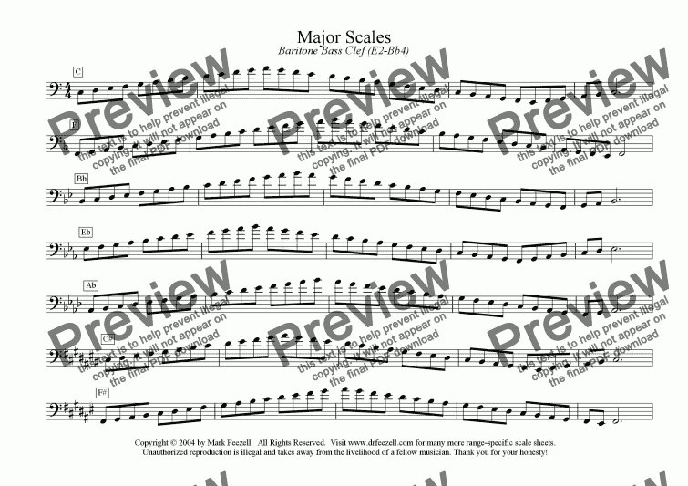 Baritone Scale Chart