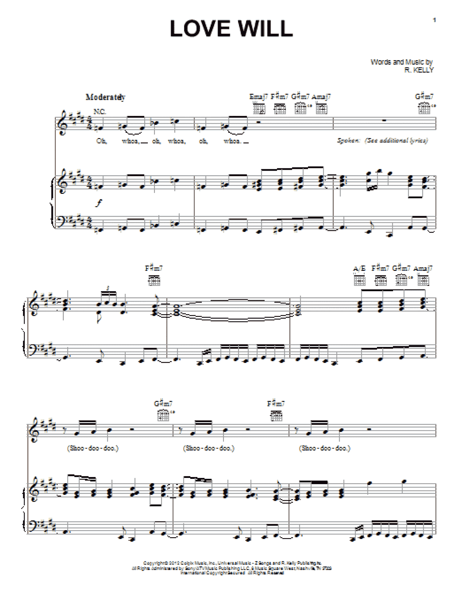 Love Will (Piano, Vocal & Guitar Chords (Right-Hand Melody))