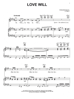 page one of Love Will (Piano, Vocal & Guitar Chords (Right-Hand Melody))
