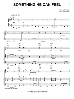 page one of Something He Can Feel (Piano, Vocal & Guitar Chords (Right-Hand Melody))