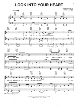 page one of Look Into Your Heart (Piano, Vocal & Guitar Chords (Right-Hand Melody))