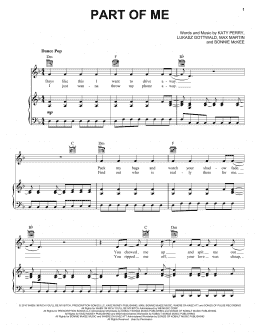 page one of Part Of Me (Piano, Vocal & Guitar Chords (Right-Hand Melody))