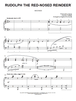page one of Rudolph The Red-Nosed Reindeer (arr. Eugenie Rocherolle) (Piano Duet)