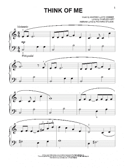 page one of Think Of Me (from The Phantom Of The Opera) (Beginning Piano Solo)
