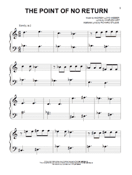 page one of The Point Of No Return (from The Phantom Of The Opera) (Beginning Piano Solo)