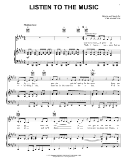 page one of Listen To The Music (Piano, Vocal & Guitar Chords (Right-Hand Melody))