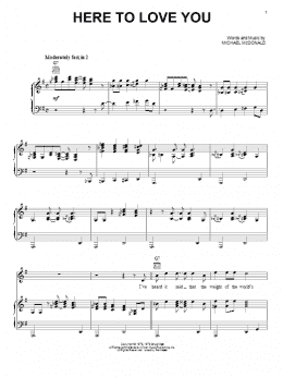 page one of Here To Love You (Piano, Vocal & Guitar Chords (Right-Hand Melody))