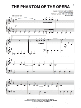 page one of The Phantom Of The Opera (Beginning Piano Solo)