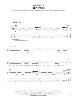 page one of Animal (Guitar Tab)